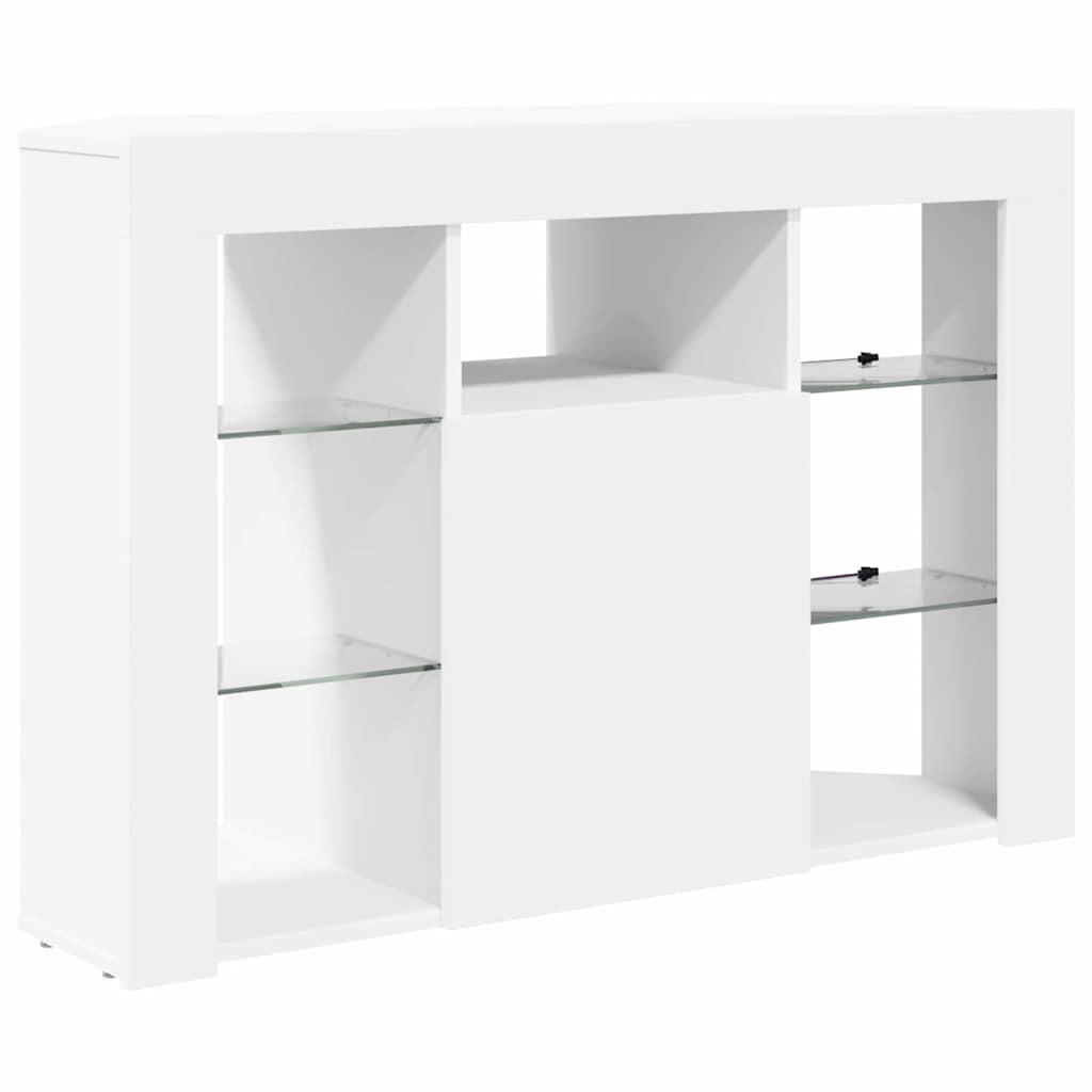 Sifonier LED pentru TV coltar Alb 100x40x68cm Lemn compozit — imaginea 7