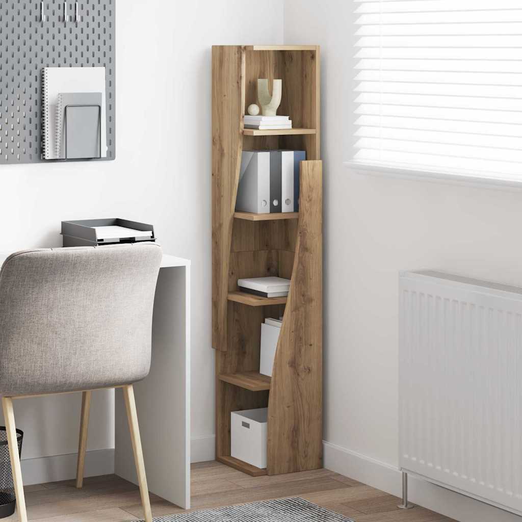 Dulap de colt Alb 27,5x27x140cm Lemn compozit — imaginea 5