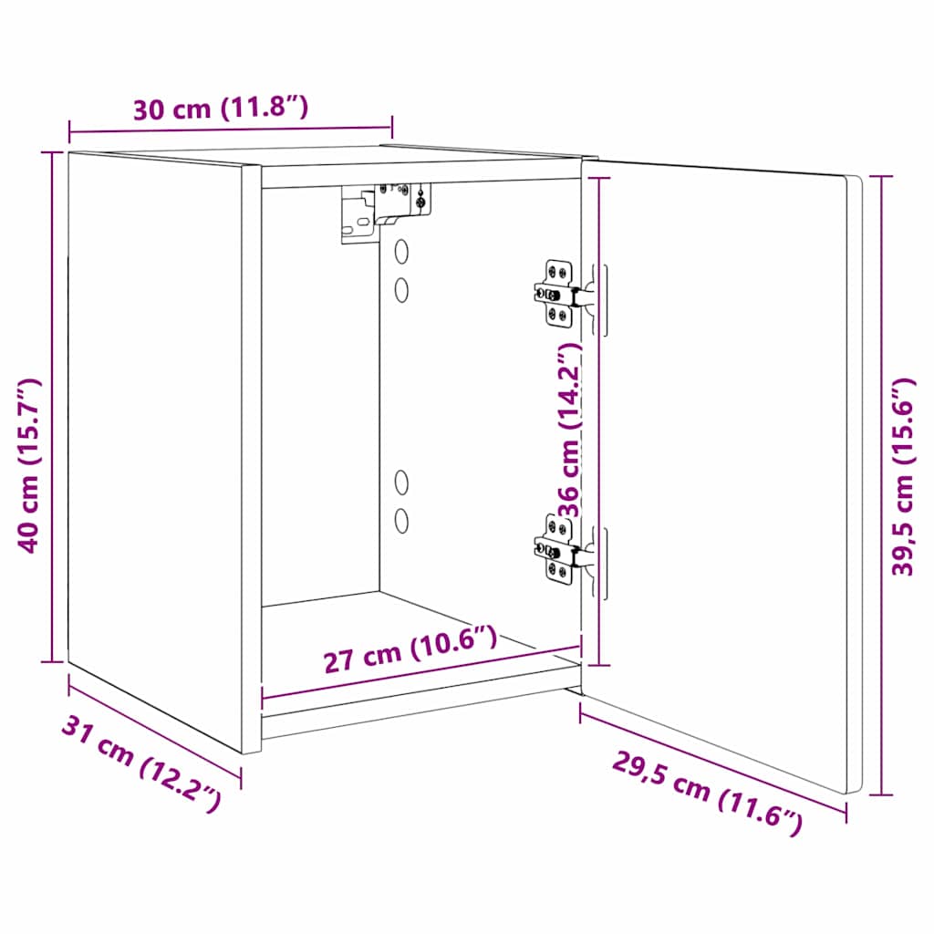 Dulap TV de perete 2 pcs Stejar fumuriu 30 x 31 x 40 cm — imaginea 13