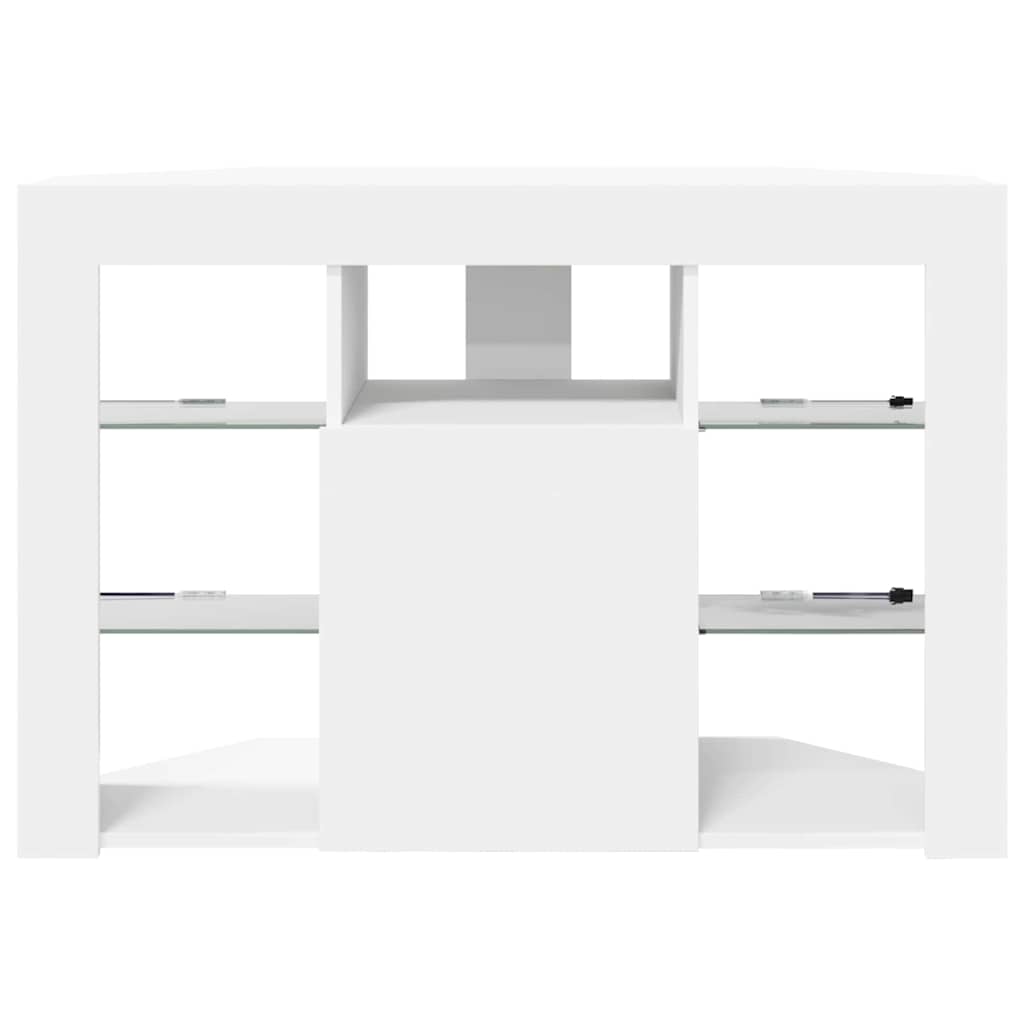 Sifonier LED pentru TV coltar Alb 100x40x68cm Lemn compozit — imaginea 9