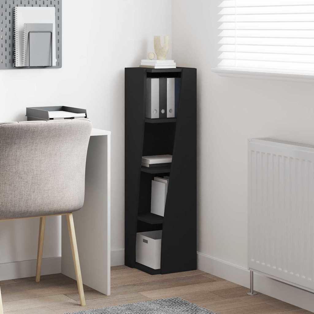 Dulap de colt Alb 27,5x27x102cm Lemn compozit — imaginea 5