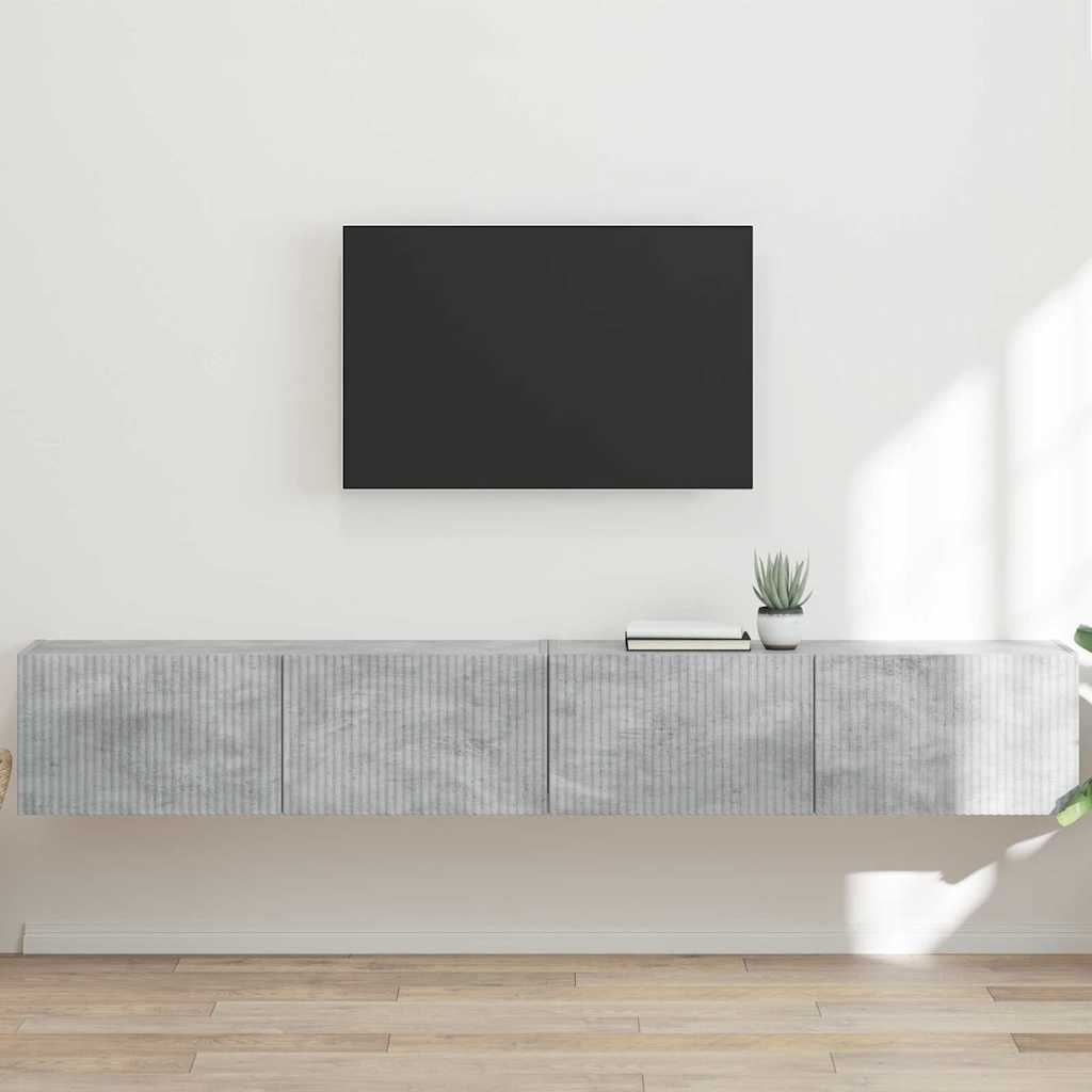 Dulap TV de perete 2 pcs Beton 60 x 31 x 29.5 cm Lemn compozit — imaginea 2