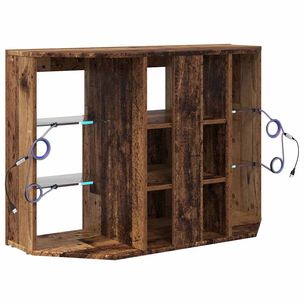 Sifonier LED pentru TV coltar Lemn Vechi 107 x 40 x 68 cm — imaginea 11