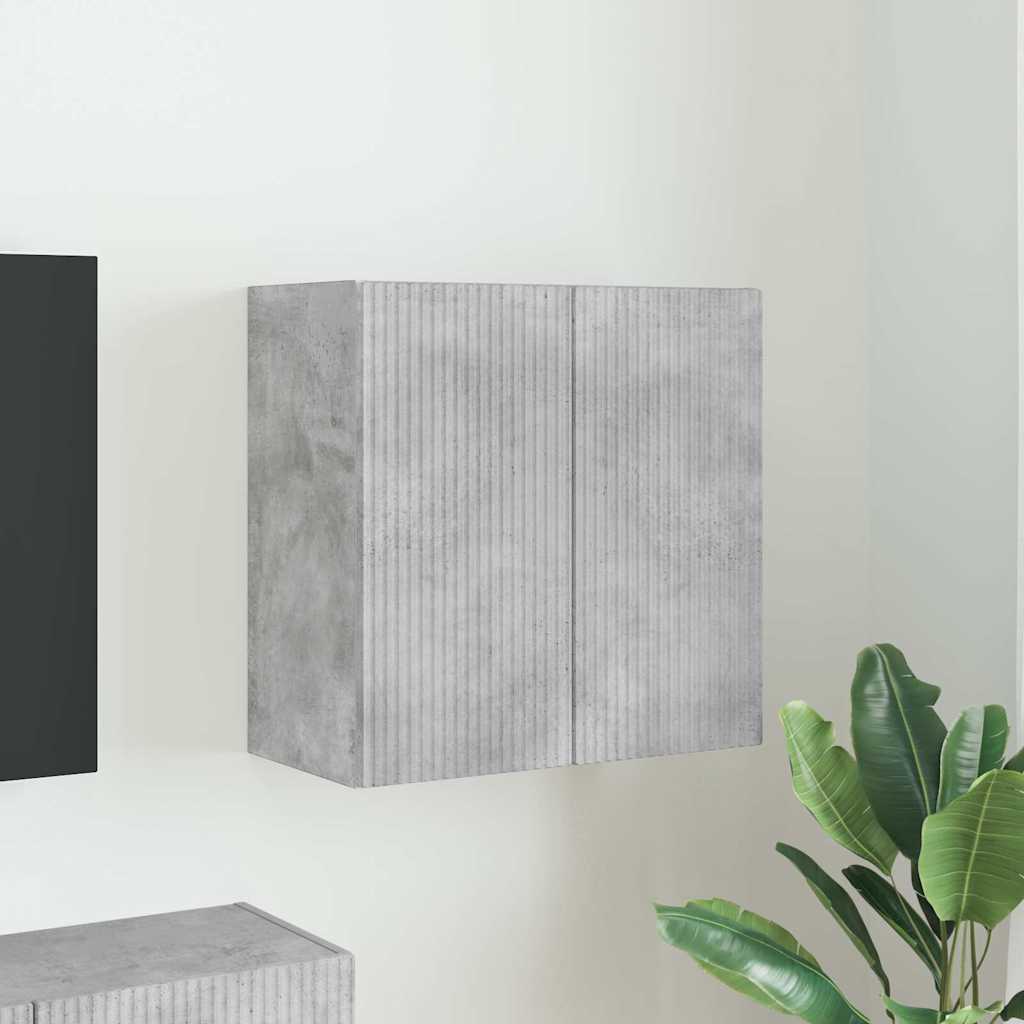Dulap TV de perete Pe perete Gri din beton 59,5 x 31 x 60 cm — imaginea 2