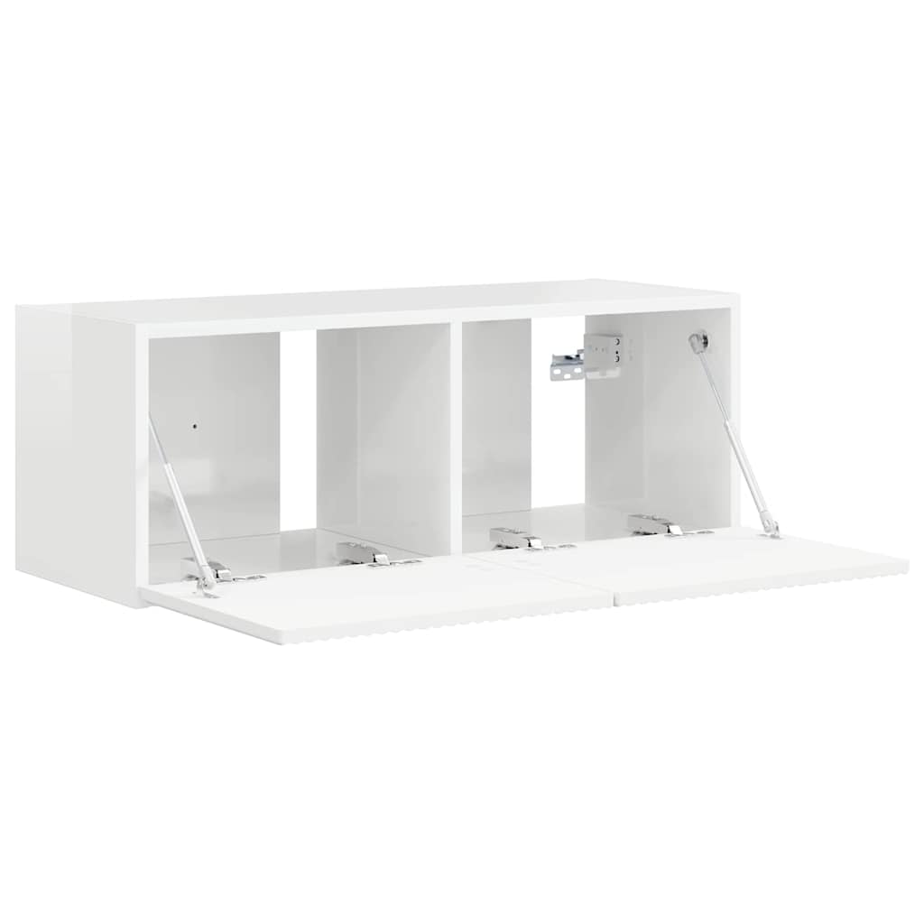 Dulap TV de perete Alb Lucios 60 x 31 x 29.5 cm Lemn compozit — imaginea 6
