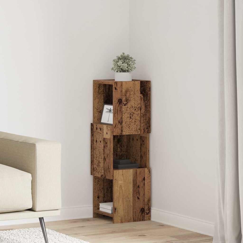 Dulap de colt Alb 25,5x25x80cm Lemn compozit — imaginea 2