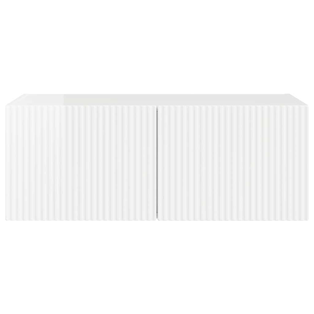 Dulap TV de perete Alb Lucios 60 x 31 x 29.5 cm Lemn compozit — imaginea 7