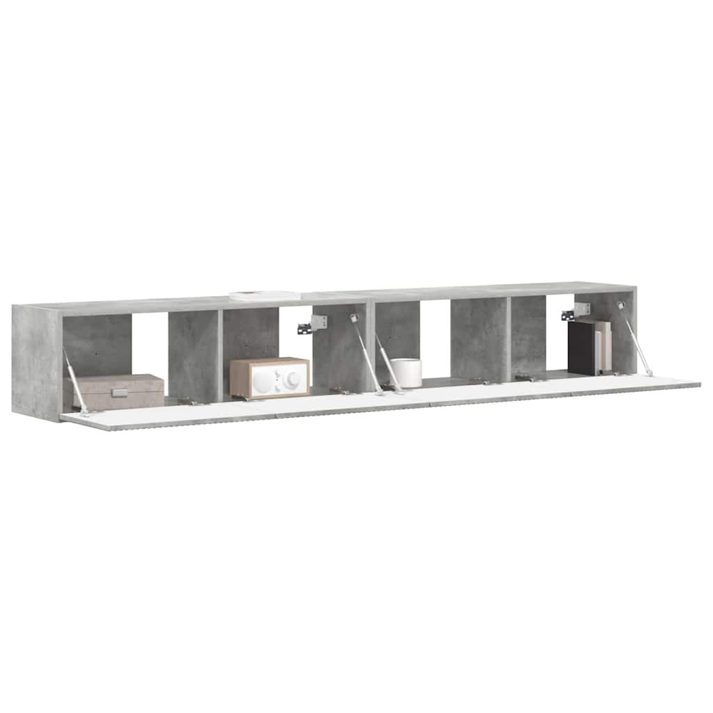 Dulap TV de perete 2 pcs Beton 60 x 31 x 29.5 cm Lemn compozit — imaginea 4