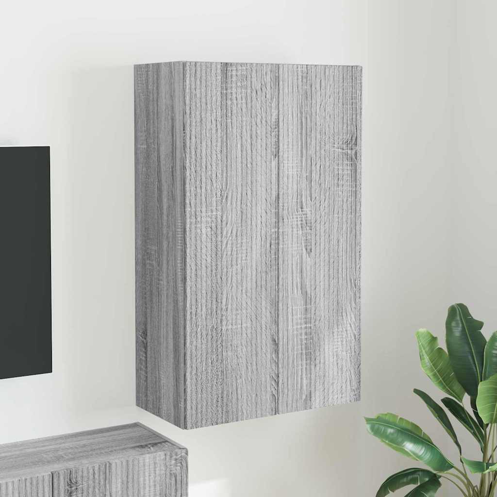 Dulap TV de perete Gri Sonoma 59,5 x 31 x 100 cm Lemn compozit — imaginea 2