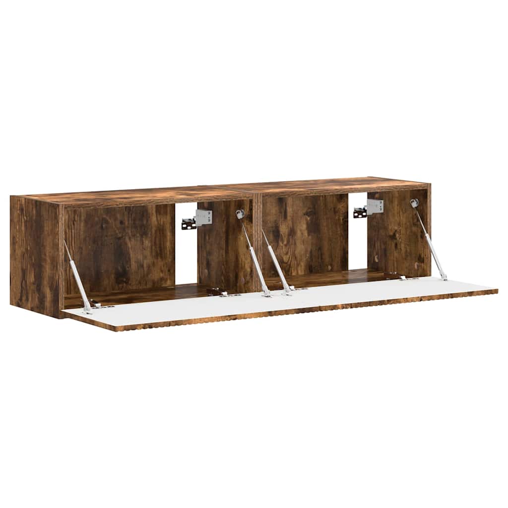 Dulap TV de perete 2 pcs Stejar fumuriu 60 x 31 x 29.5 cm — imaginea 7