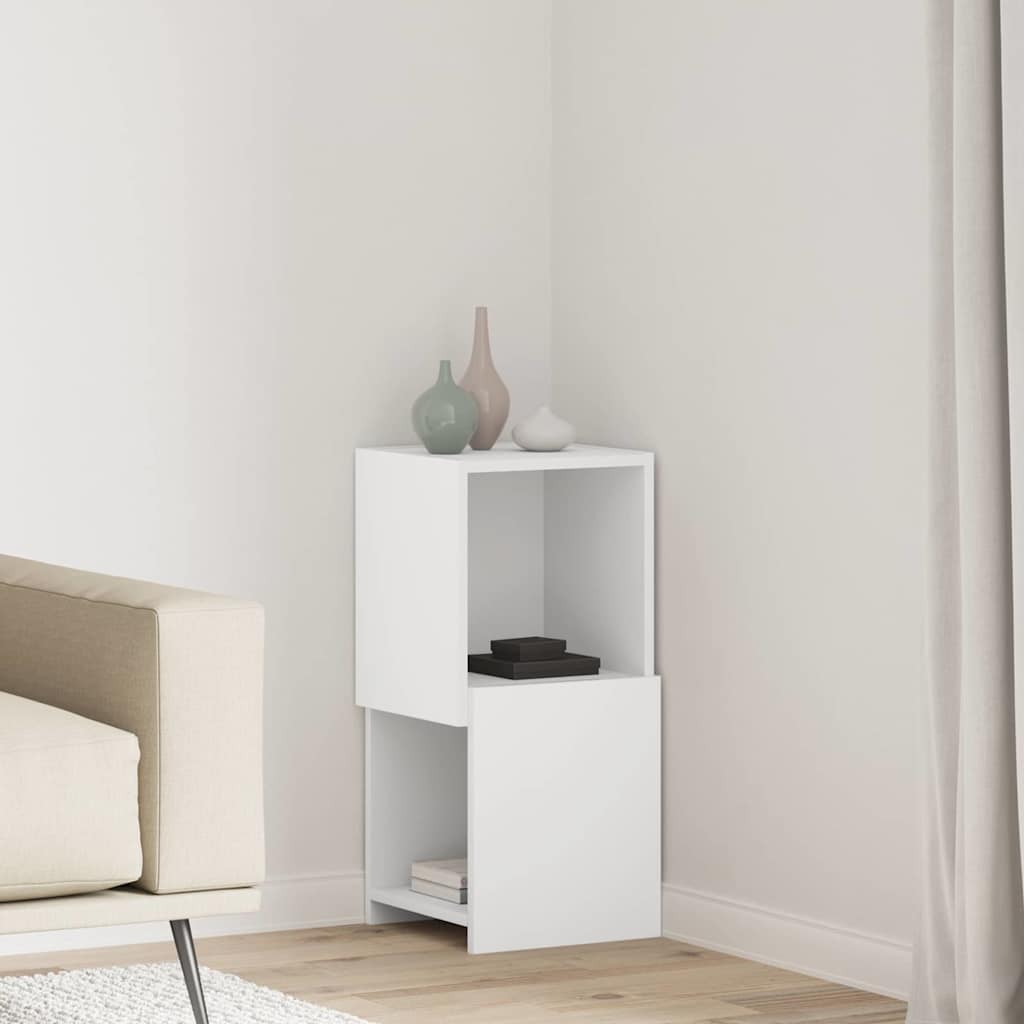 Dulap de colt Alb 30,5x30x65cm Lemn compozit — imaginea 2