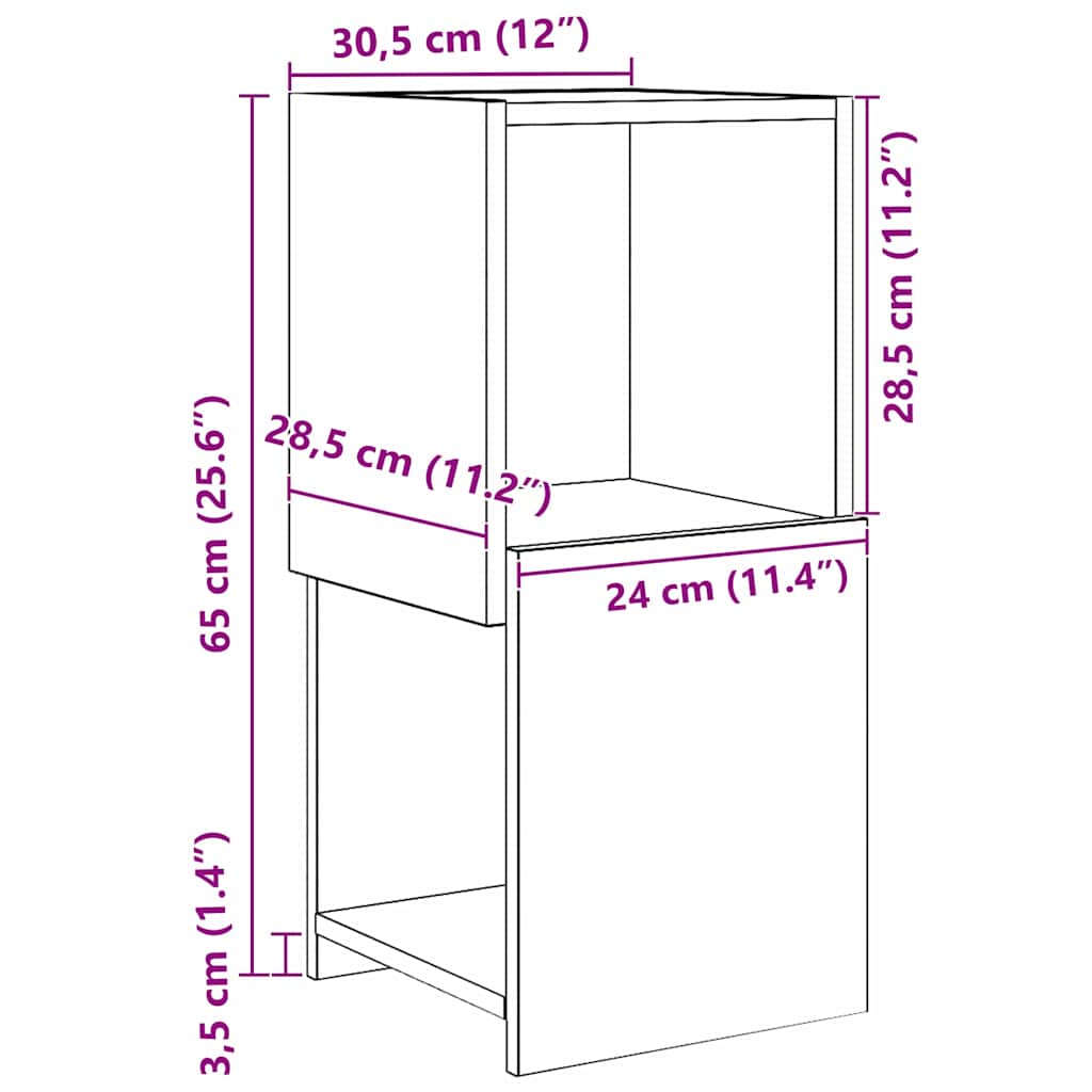 Dulap de colt Alb 30,5x30x65cm Lemn compozit — imaginea 10
