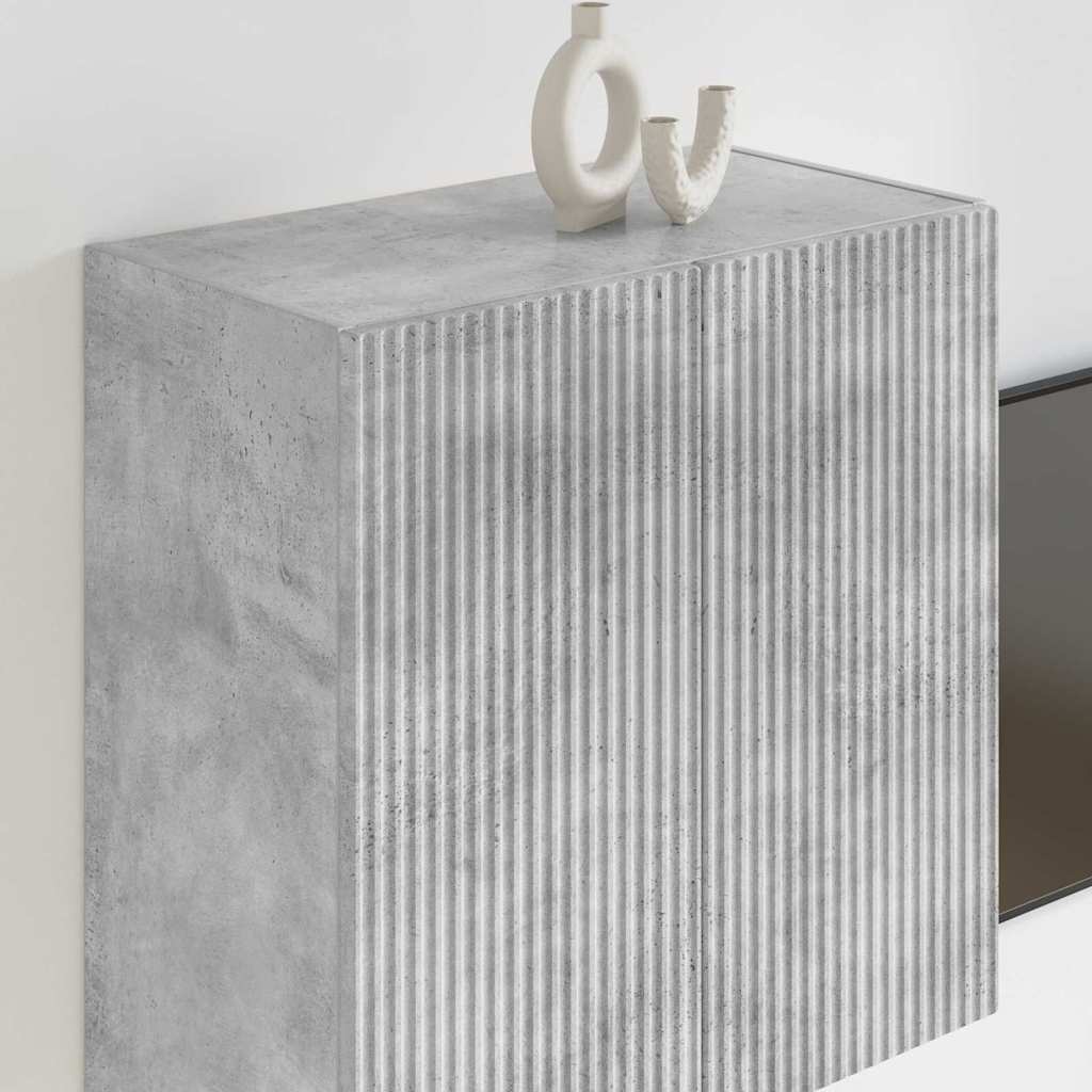 Dulap TV de perete Pe perete Gri din beton 59,5 x 31 x 60 cm — imaginea 5