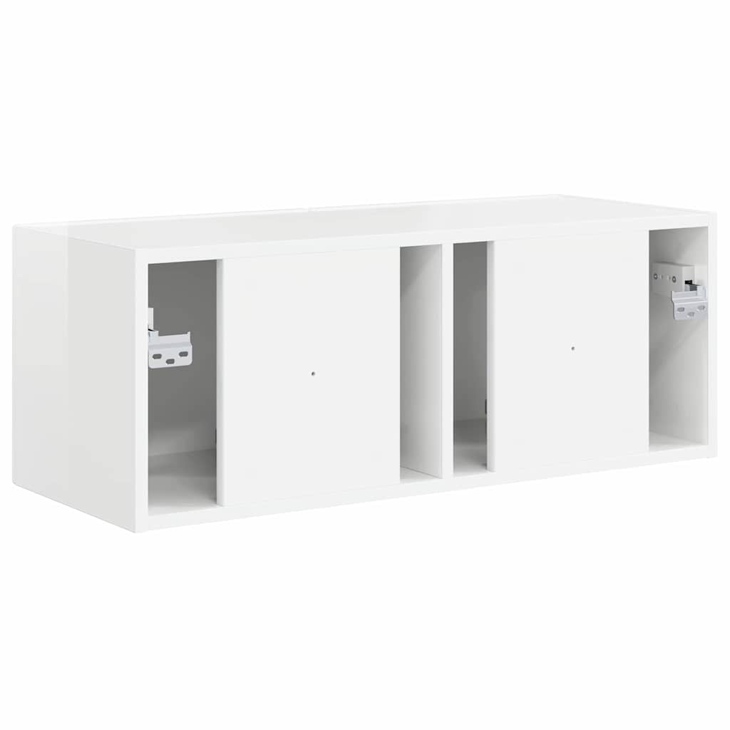 Dulap TV de perete Alb Lucios 60 x 31 x 29.5 cm Lemn compozit — imaginea 9