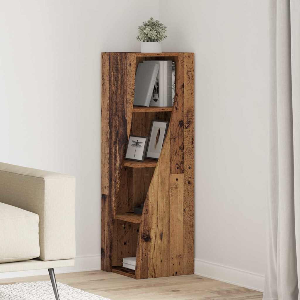 Dulap de colt Alb 32x32x102cm Lemn compozit — imaginea 2