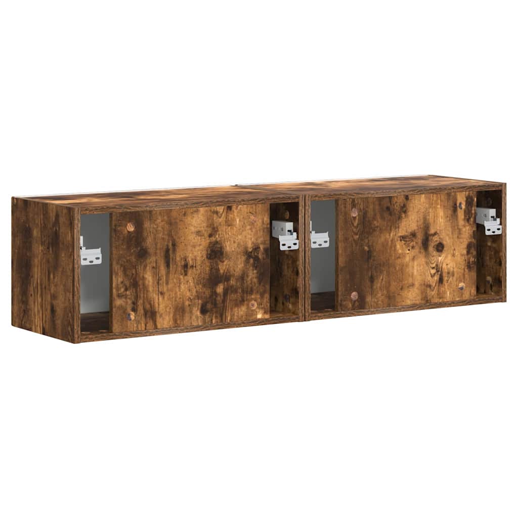 Dulap TV de perete 2 pcs Stejar fumuriu 60 x 31 x 29.5 cm — imaginea 10