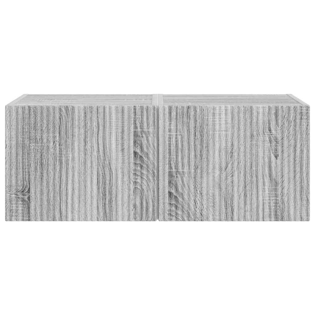 Dulap TV de perete Pe perete 2 pcs Gri Sonoma 60 x 31 x 29.5 cm — imaginea 8