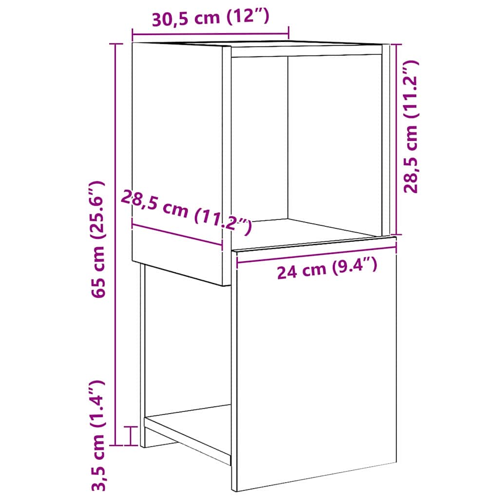 Dulap de colt Alb 30,5x30x65cm Lemn compozit — imaginea 10