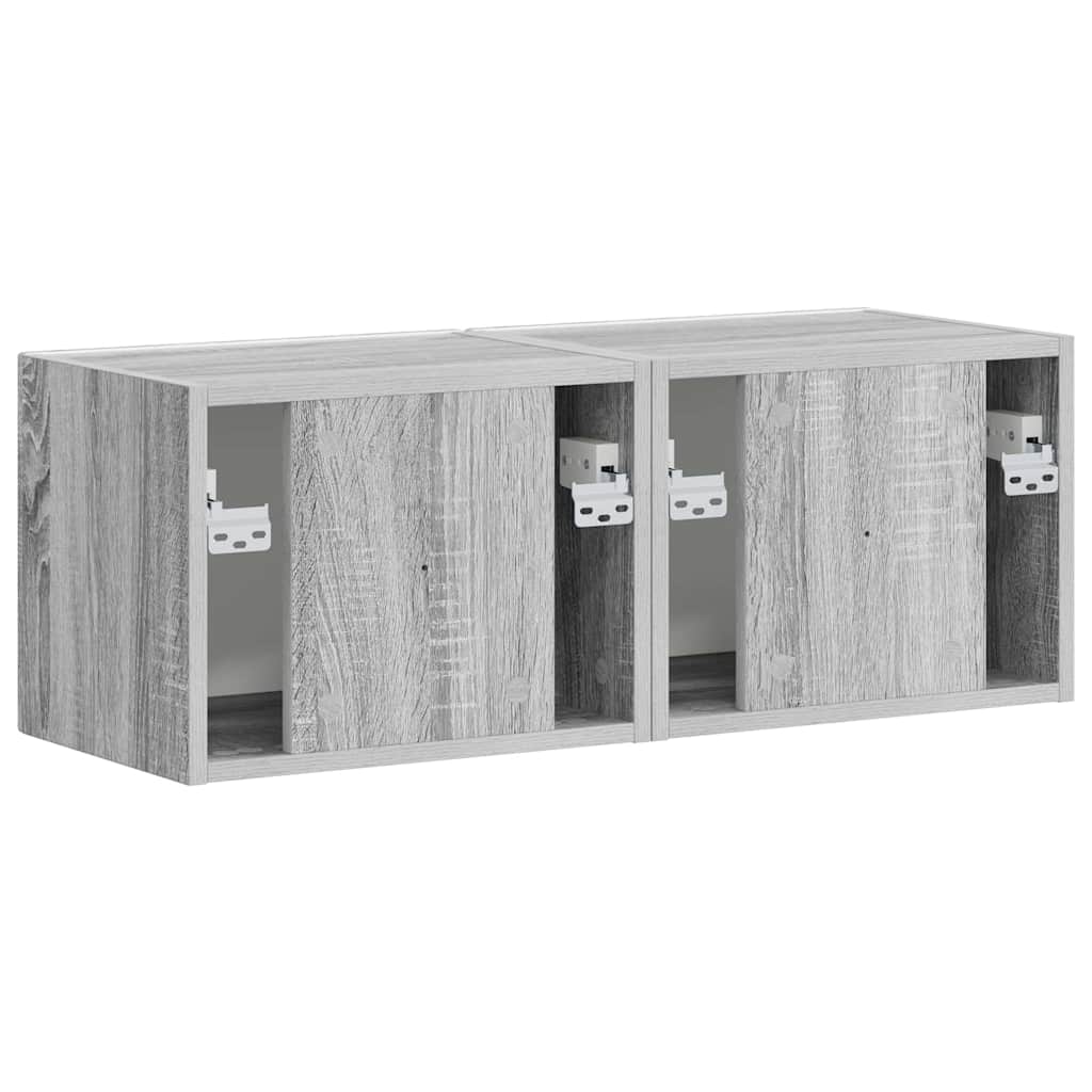 Dulap TV de perete Pe perete 2 pcs Gri Sonoma 60 x 31 x 29.5 cm — imaginea 10