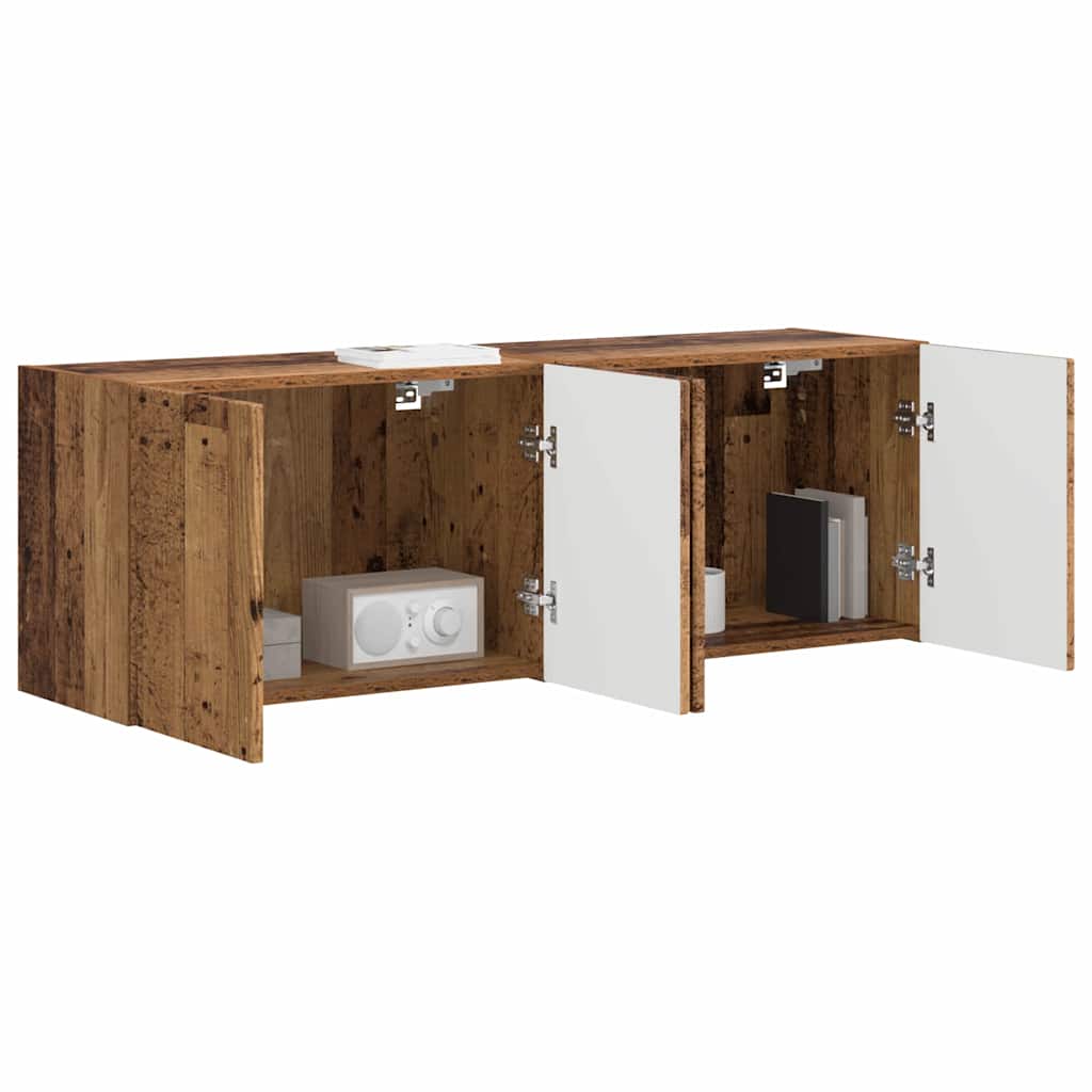 Dulap TV de perete Pe perete 2 pcs Lemn Vechi 59,5 x 31 x 40 cm — imaginea 4