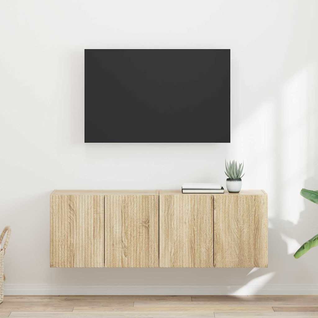Dulap TV de perete 2 pcs Stejar Sonoma 59,5 x 31 x 40 cm — imaginea 2