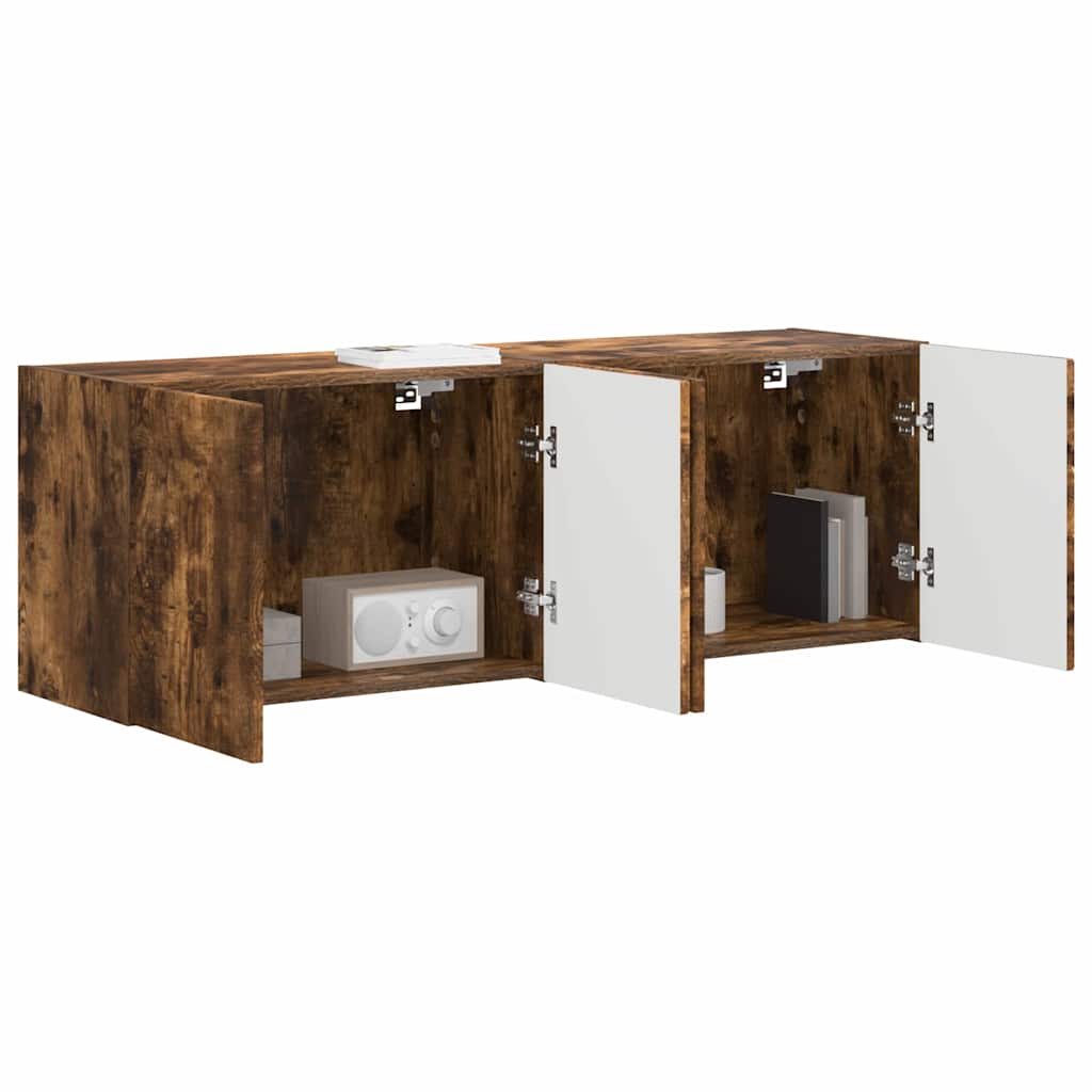 Dulap TV de perete 2 pcs Stejar fumuriu 59,5 x 31 x 40 cm — imaginea 4