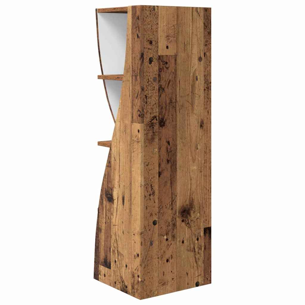 Dulap de colt Alb 32x32x102cm Lemn compozit — imaginea 8