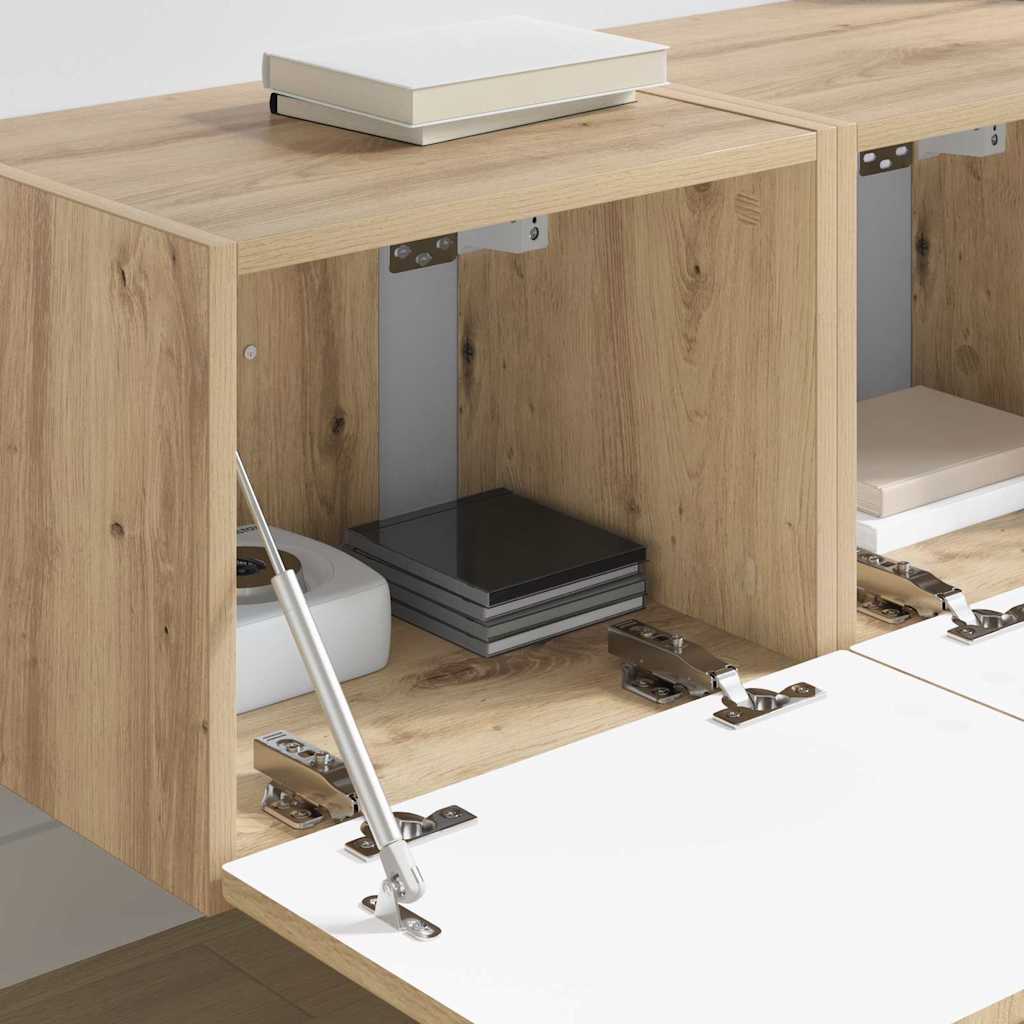 Dulap TV de perete 2 pcs Stejar artizanal 60 x 31 x 29.5 cm — imaginea 5