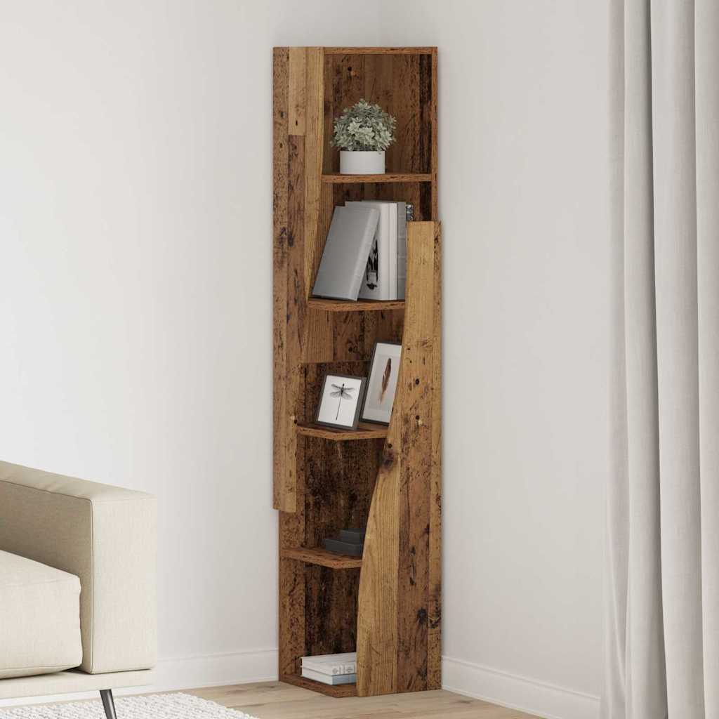 Dulap de colt Alb 27,5x27x140cm Lemn compozit — imaginea 2