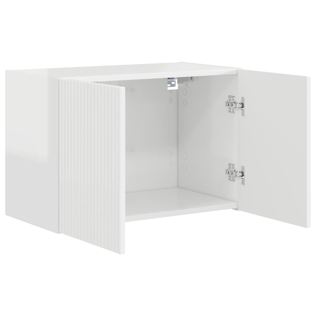 Dulap TV de perete Alb lucios 59,5 x 31 x 40 cm Lemn compozit — imaginea 6