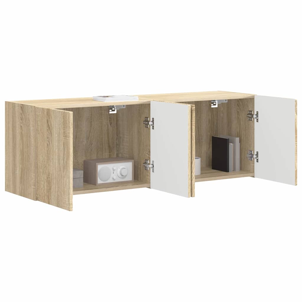 Dulap TV de perete 2 pcs Stejar Sonoma 59,5 x 31 x 40 cm — imaginea 4