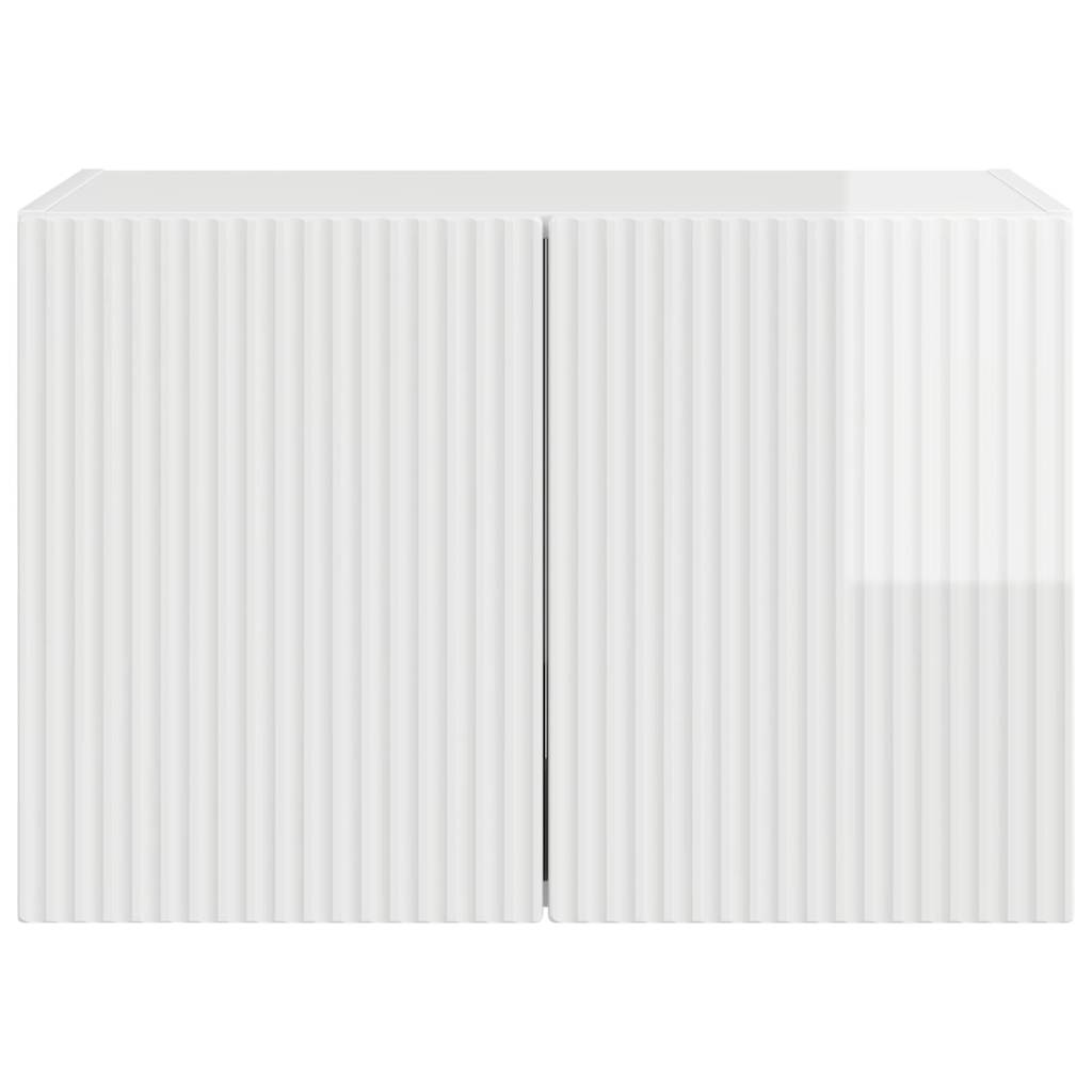 Dulap TV de perete Alb lucios 59,5 x 31 x 40 cm Lemn compozit — imaginea 7