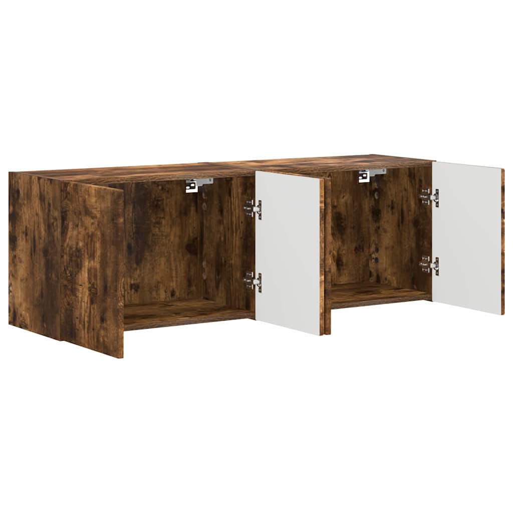Dulap TV de perete 2 pcs Stejar fumuriu 59,5 x 31 x 40 cm — imaginea 6