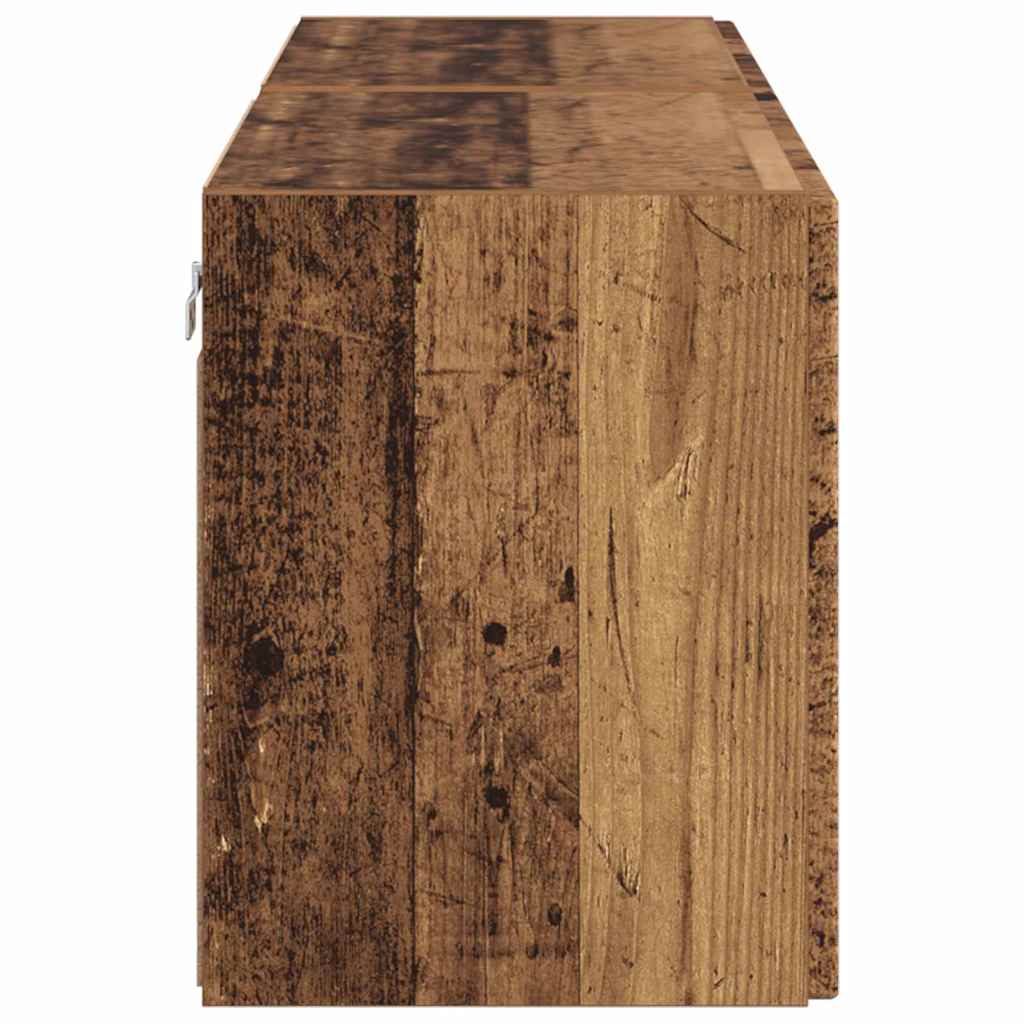 Dulap TV de perete Pe perete 2 pcs Lemn Vechi 59,5 x 31 x 40 cm — imaginea 8
