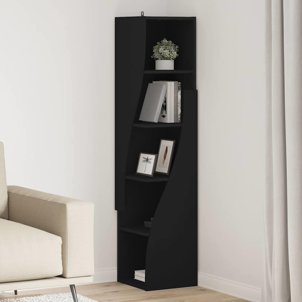 Dulap de colt Alb 32x32x140cm Lemn compozit — imaginea 2