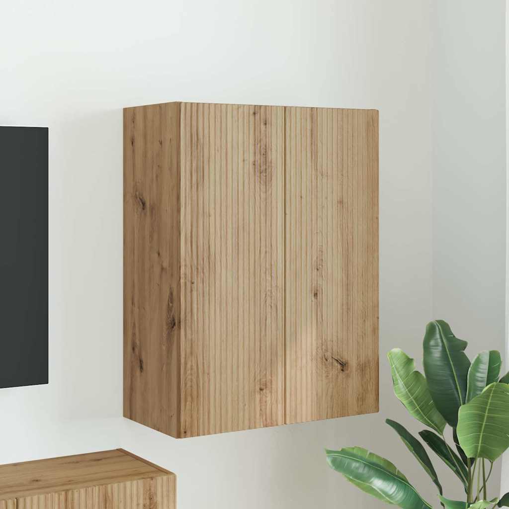 Dulap TV de perete Alb 59,5 x 31 x 60 cm Lemn compozit — imaginea 2