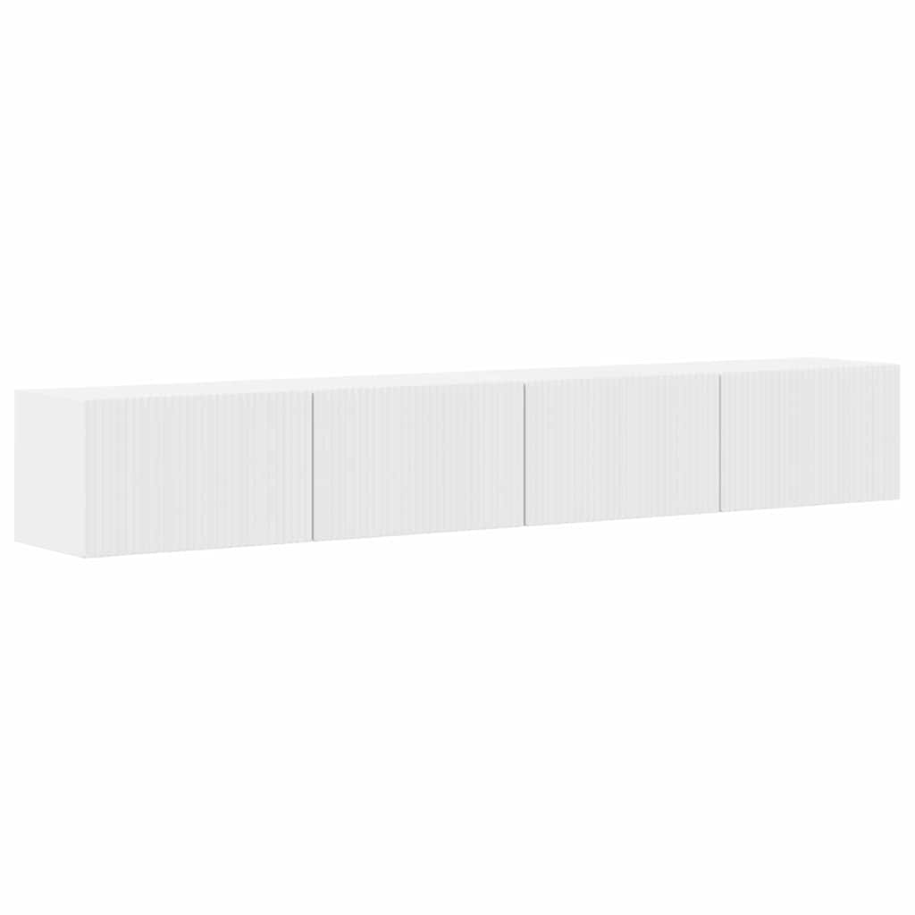 Dulap TV de perete Pe perete 2 pcs Alb Lucios 60 x 31 x 29.5 cm — imaginea 3