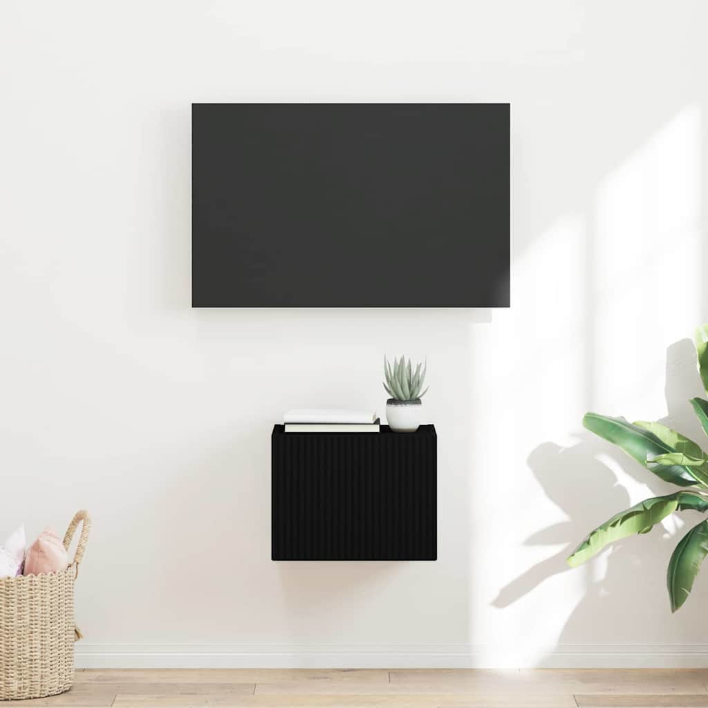 Dulap TV de perete Negru 60 x 31 x 29.5 cm Lemn compozit — imaginea 2