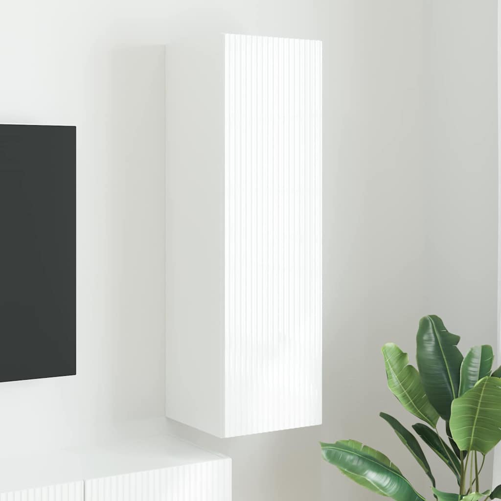 Dulap TV de perete Pe perete Alb 30 x 31 x 100 cm Lemn compozit — imaginea 2