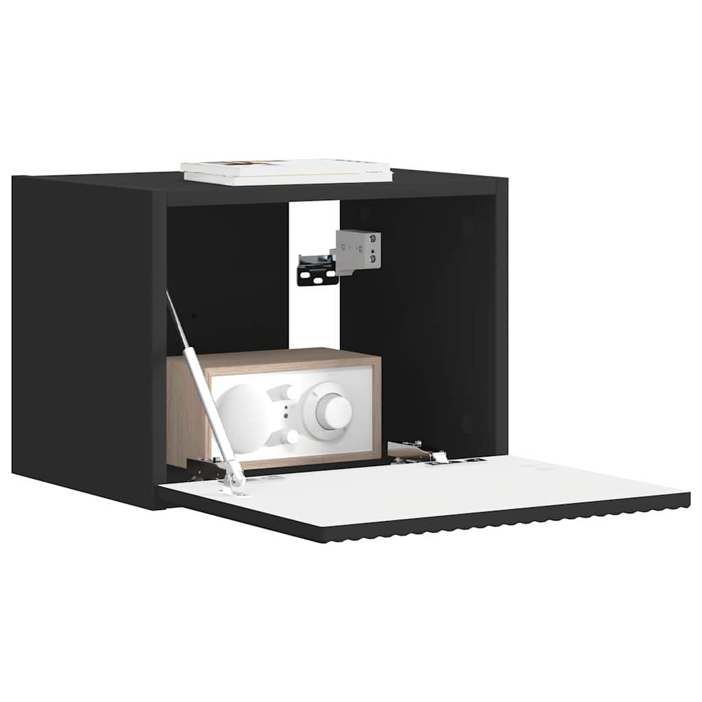 Dulap TV de perete Negru 60 x 31 x 29.5 cm Lemn compozit — imaginea 4