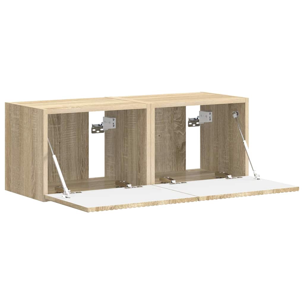 Dulap TV de perete 2 pcs Sonoma 60 x 31 x 29.5 cm Lemn compozit — imaginea 7