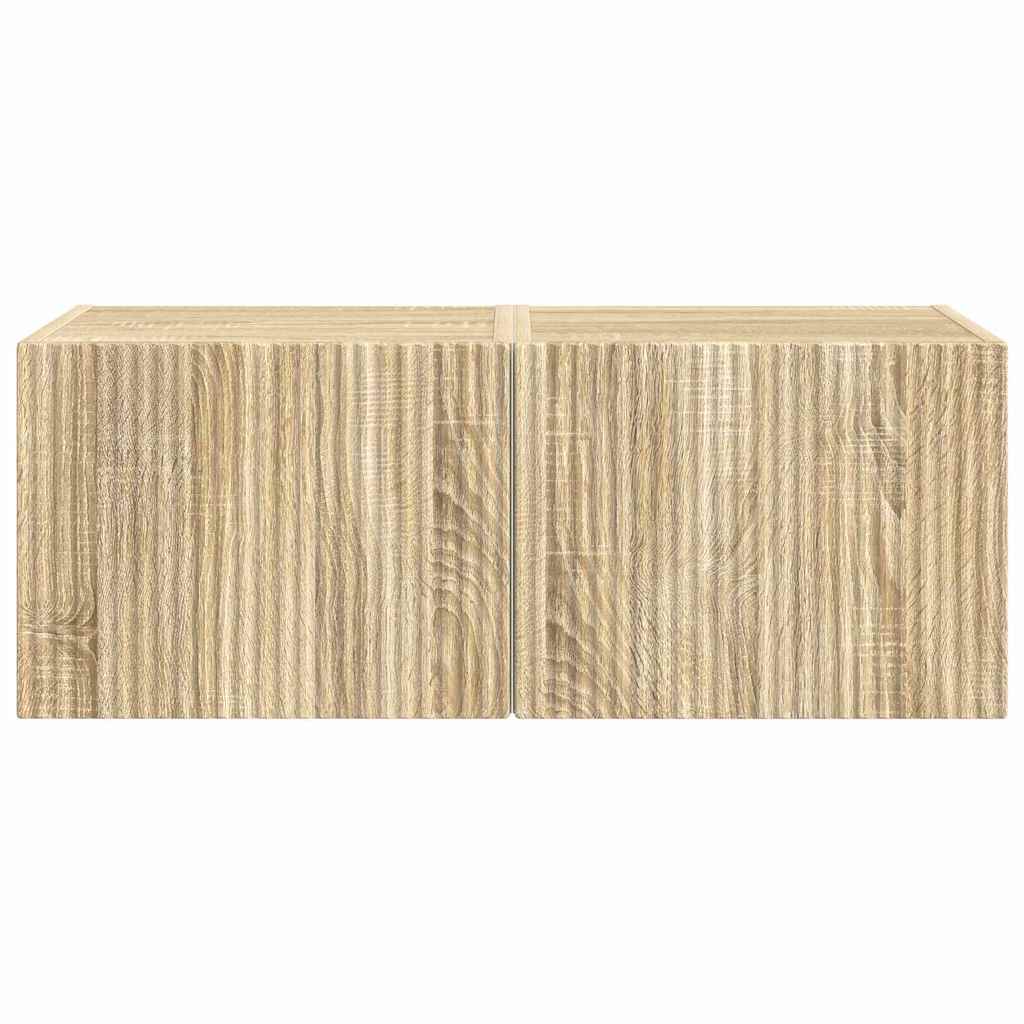 Dulap TV de perete 2 pcs Sonoma 60 x 31 x 29.5 cm Lemn compozit — imaginea 8