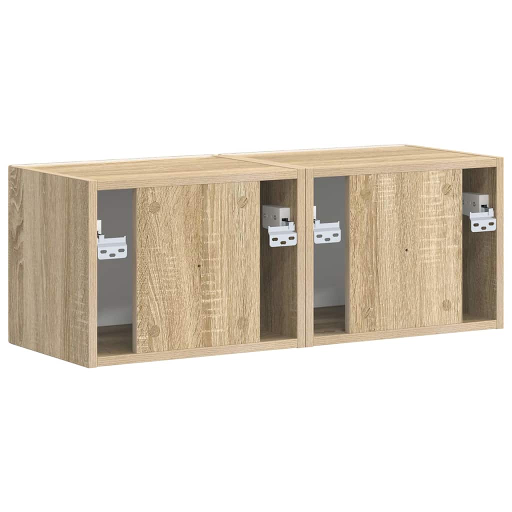 Dulap TV de perete 2 pcs Sonoma 60 x 31 x 29.5 cm Lemn compozit — imaginea 10
