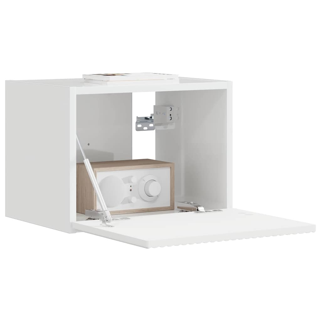 Dulap TV de perete Alb Lucios 60 x 31 x 29.5 cm Lemn compozit — imaginea 4