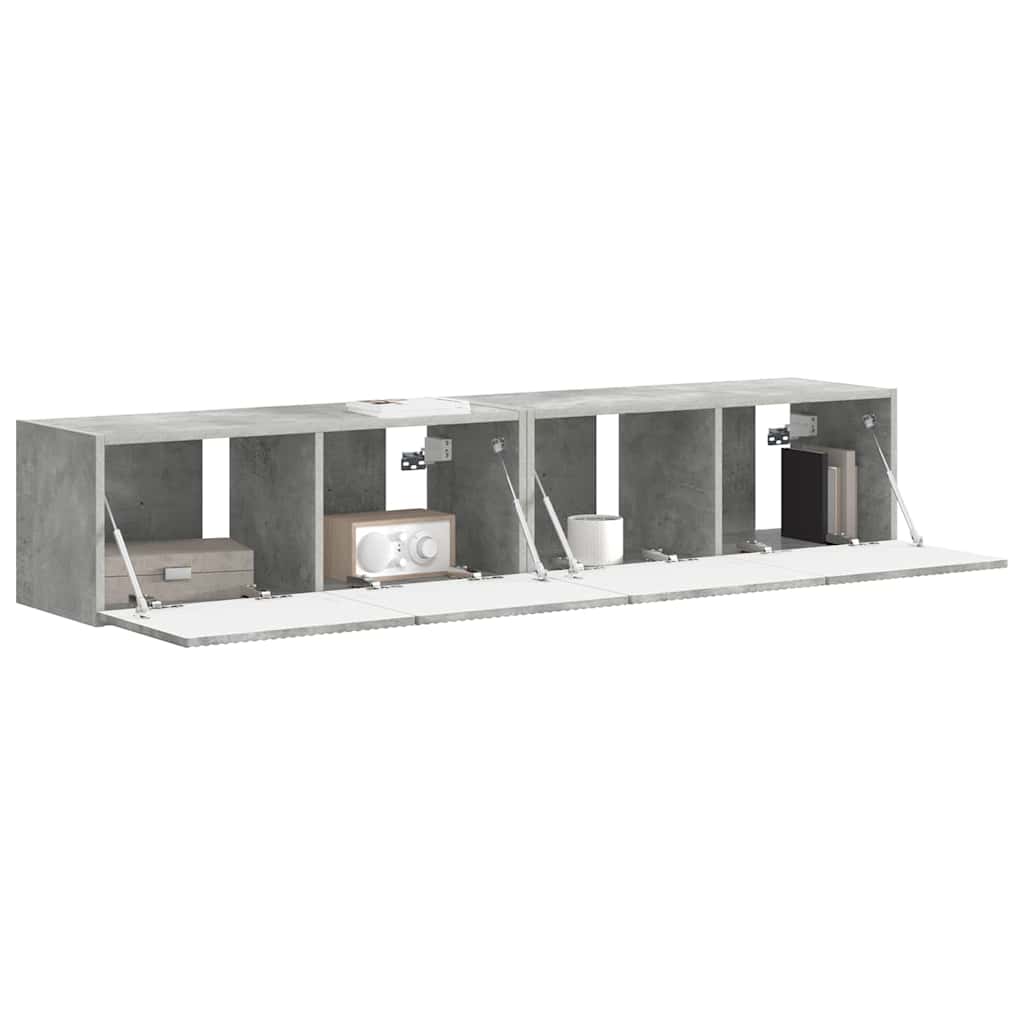 Dulap TV de perete 2 pcs Beton 60 x 31 x 29.5 cm Lemn compozit — imaginea 4