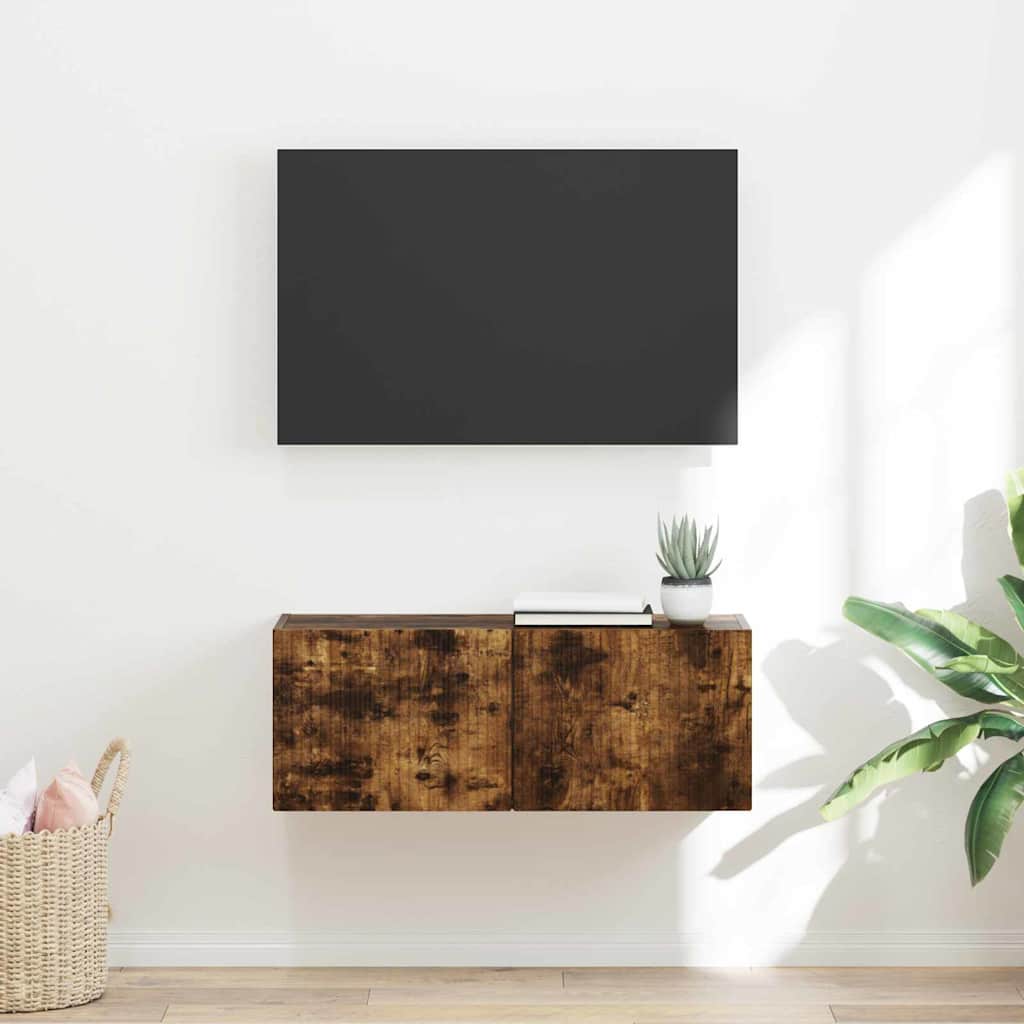 Dulap TV de perete Pe perete Stejar fumuriu 60 x 31 x 29.5 cm — imaginea 2