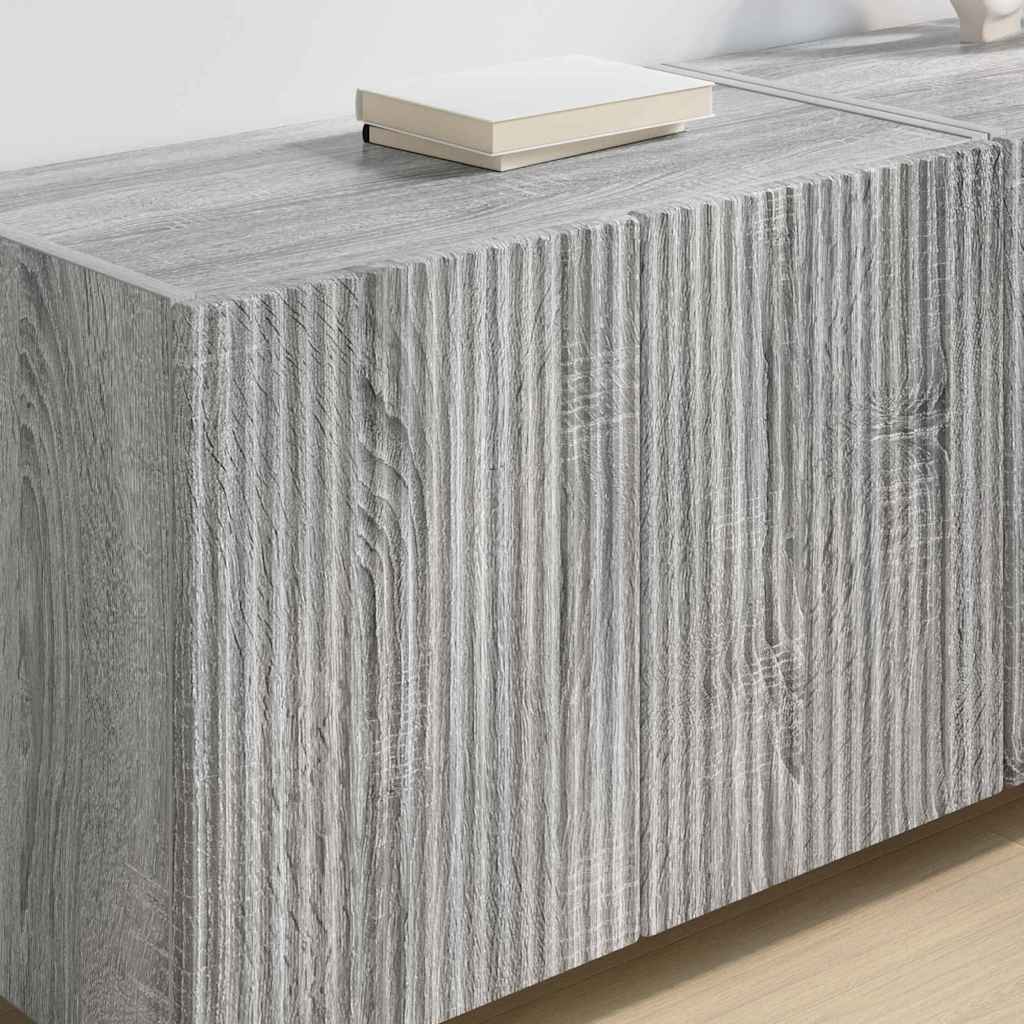 Dulap TV de perete Pe perete 2 pcs Gri Sonoma 59,5 x 31 x 40 cm — imaginea 5