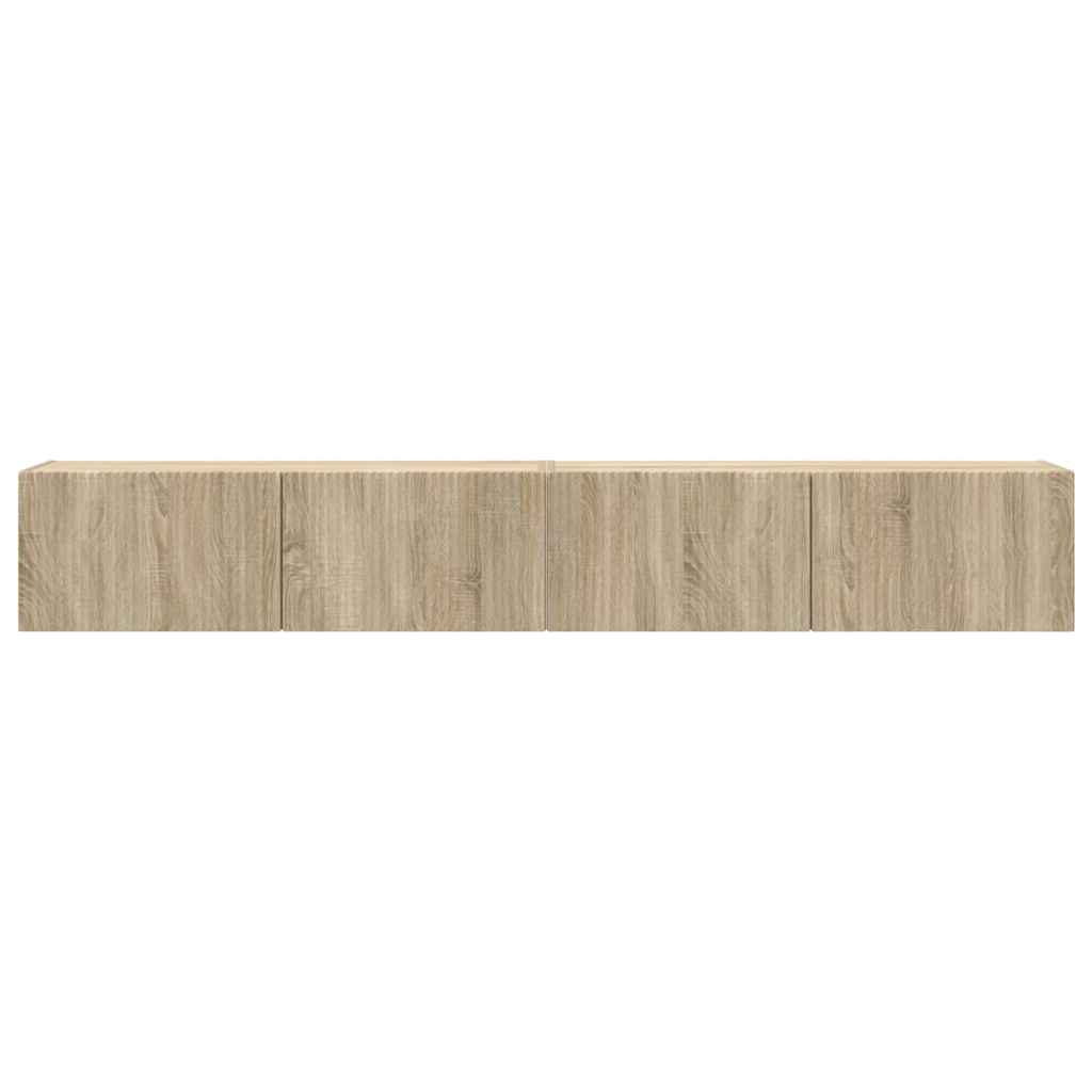 Dulap TV de perete 2 pcs Sonoma 60 x 31 x 29.5 cm Lemn compozit — imaginea 8