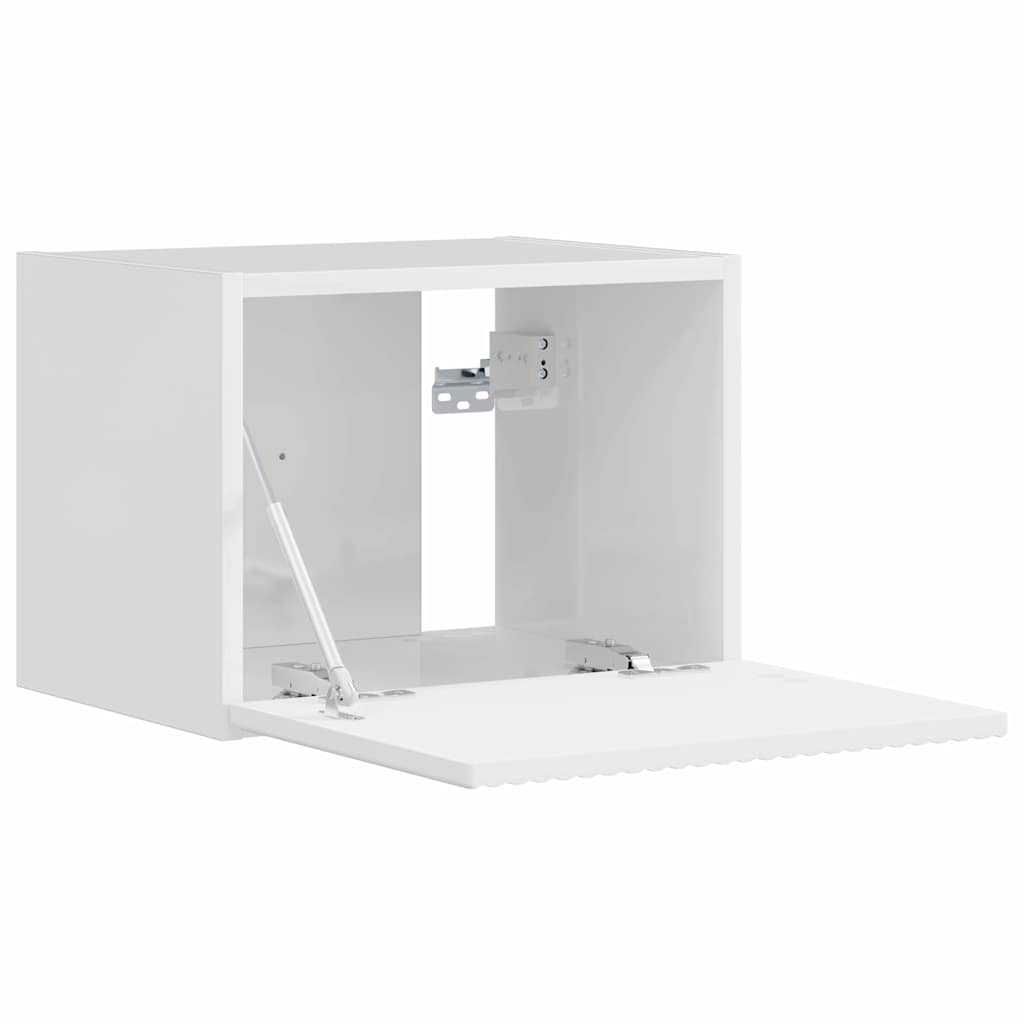 Dulap TV de perete Alb Lucios 60 x 31 x 29.5 cm Lemn compozit — imaginea 6