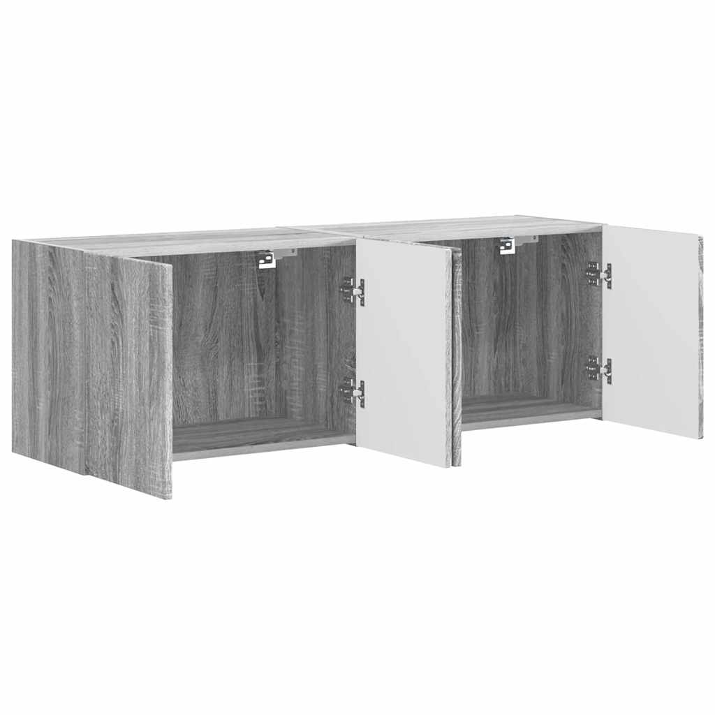 Dulap TV de perete Pe perete 2 pcs Gri Sonoma 59,5 x 31 x 40 cm — imaginea 6